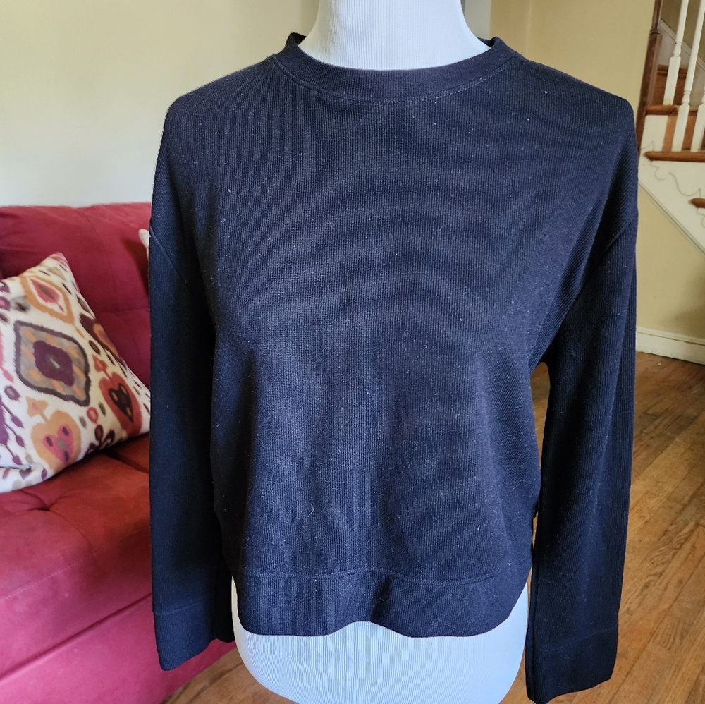Zara Black Crew Neck Sweater Versatile Knitwear